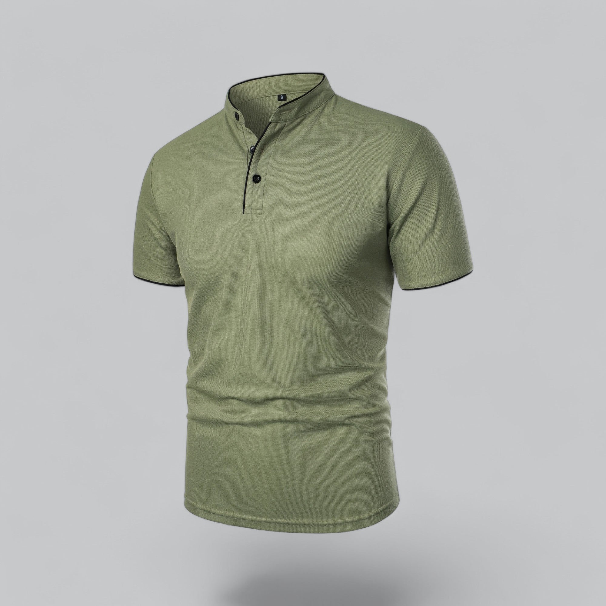 Polo Shirt Pique Cotton Collarless Relaxed Fit