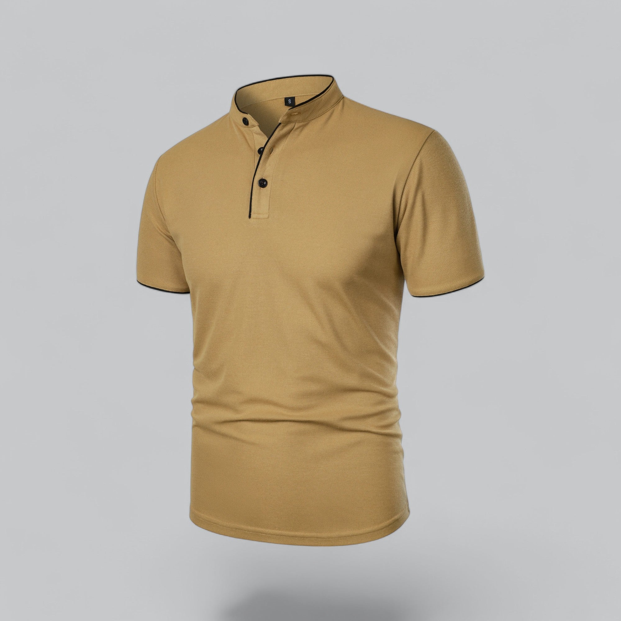 Polo Shirt Pique Cotton Collarless Relaxed Fit
