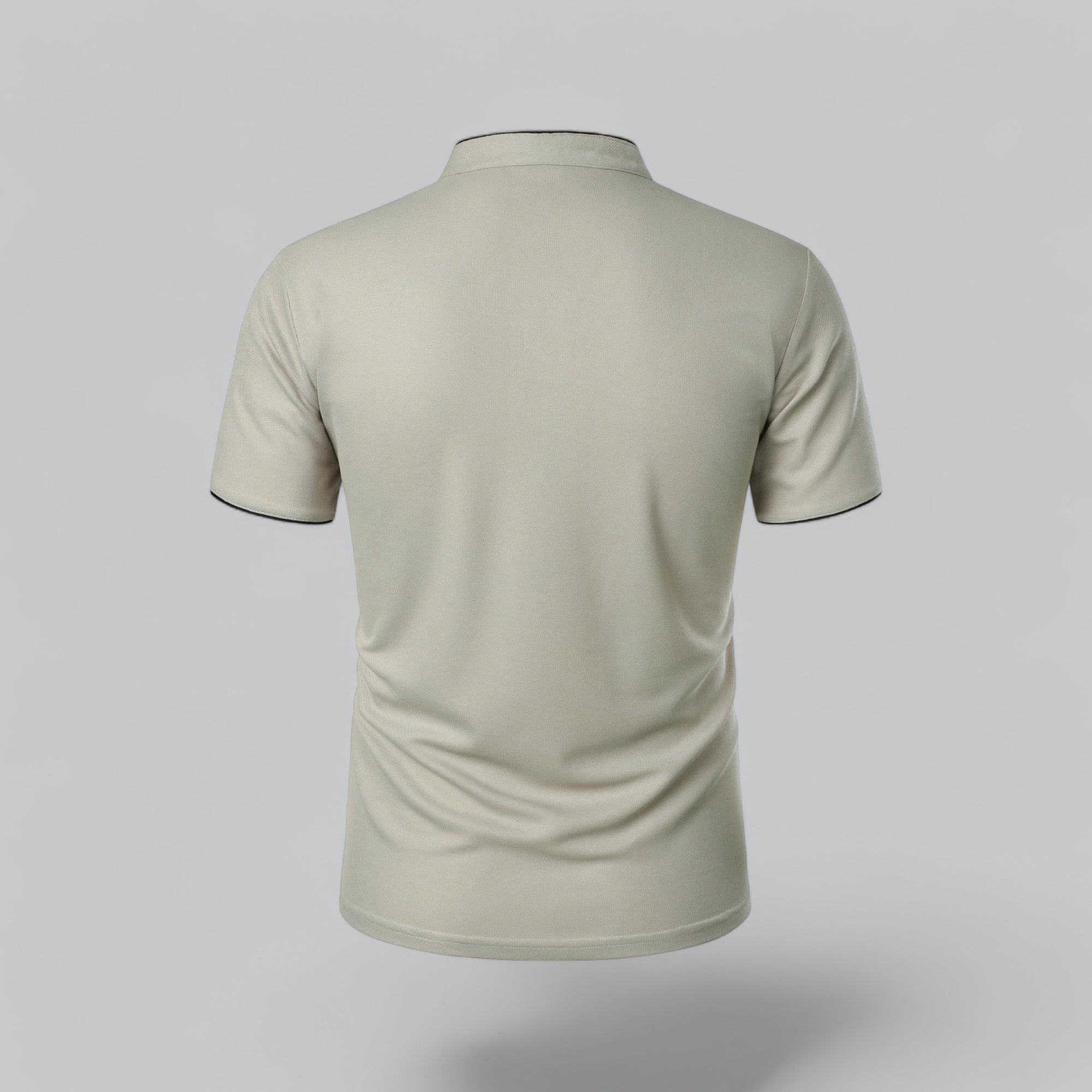 Polo Shirt Pique Cotton Collarless Relaxed Fit