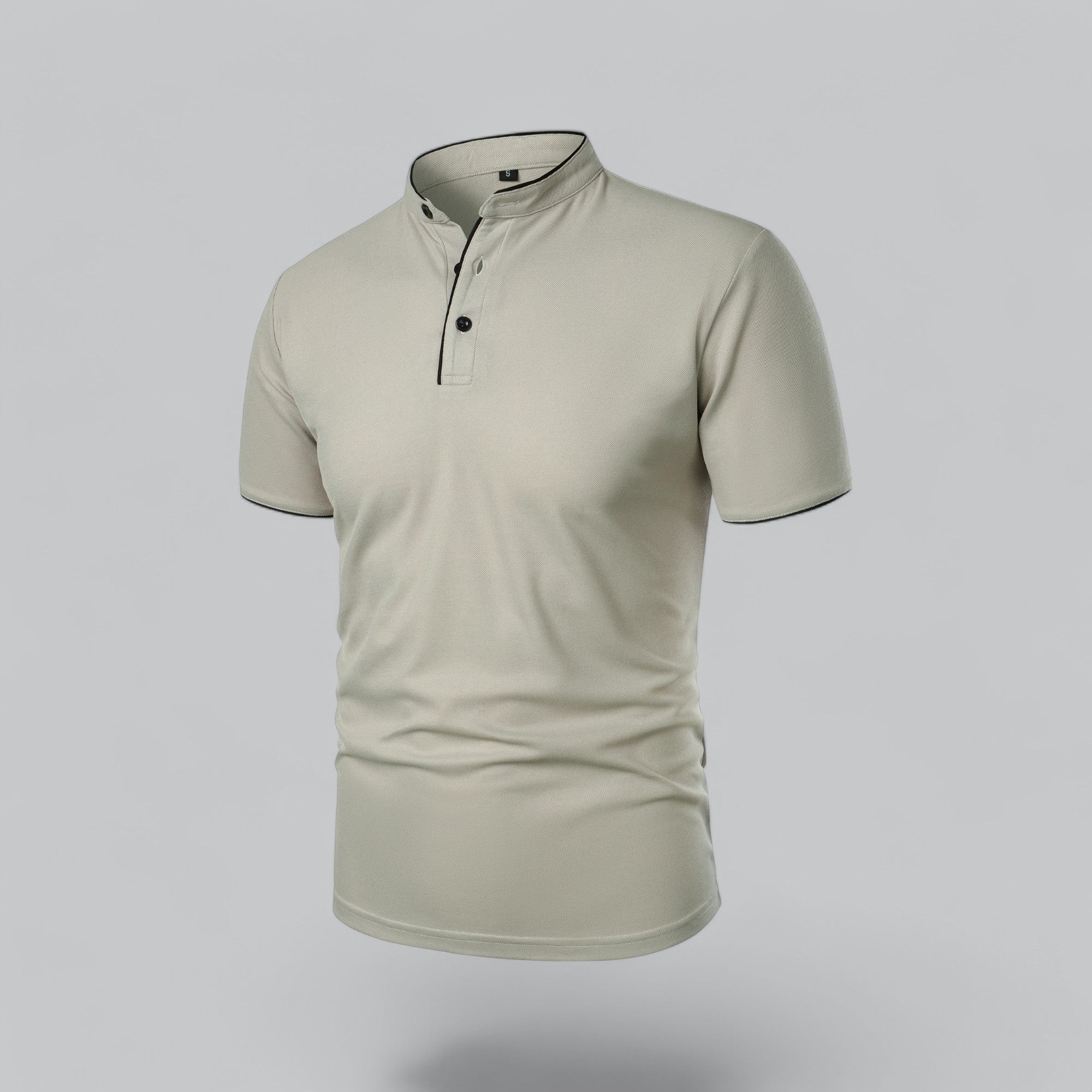 Polo Shirt Pique Cotton Collarless Relaxed Fit