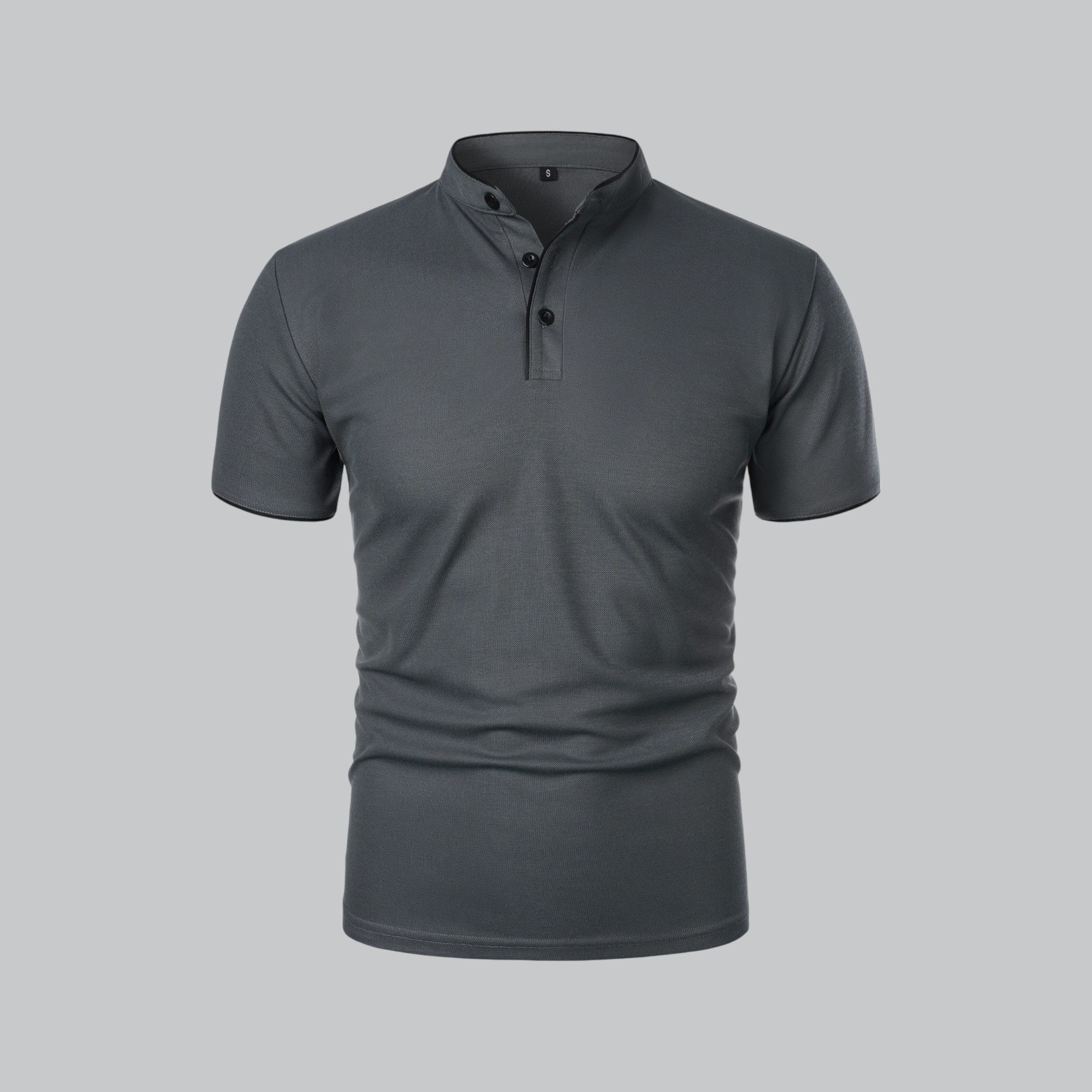 Polo Shirt Pique Cotton Collarless Relaxed Fit