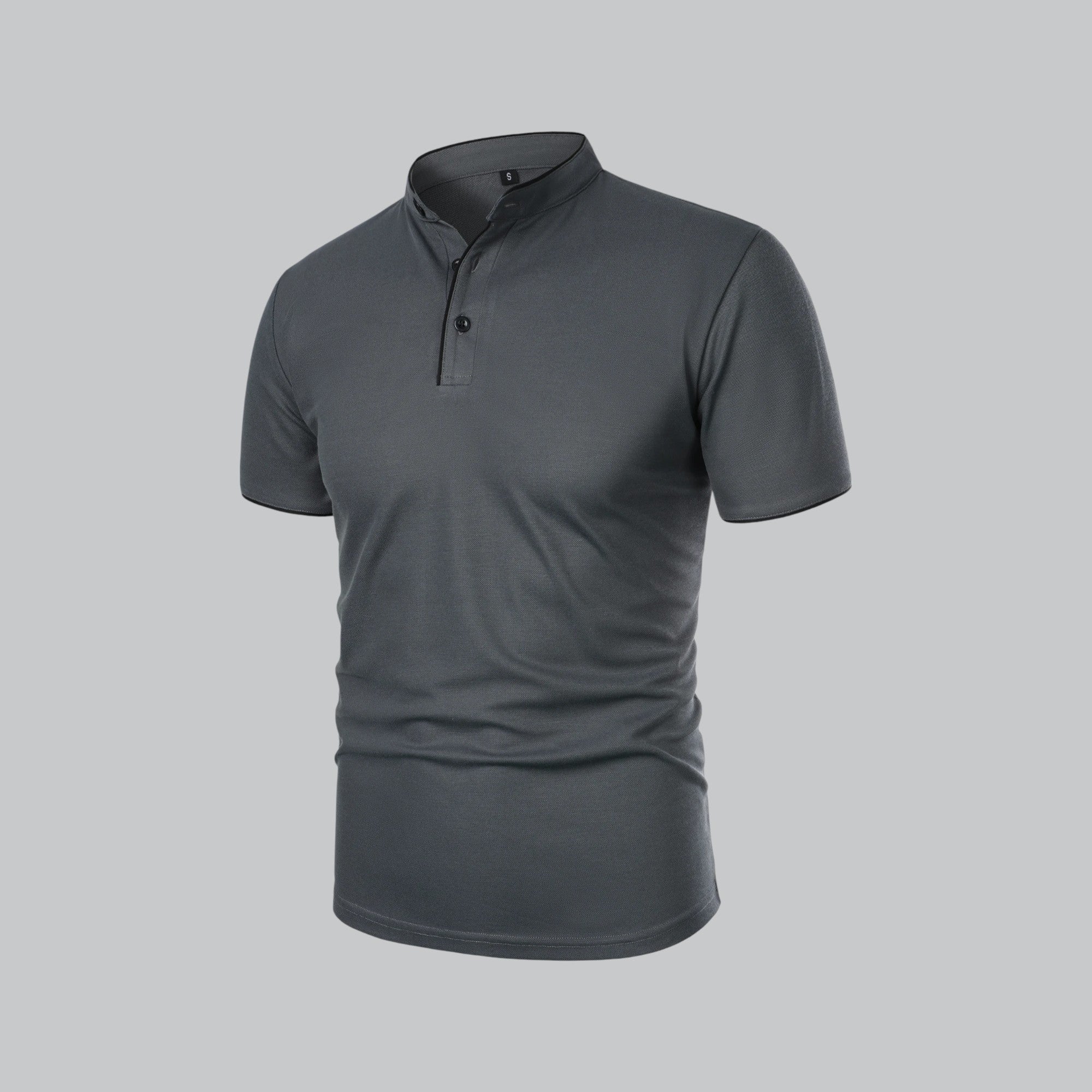 Polo Shirt Pique Cotton Collarless Relaxed Fit
