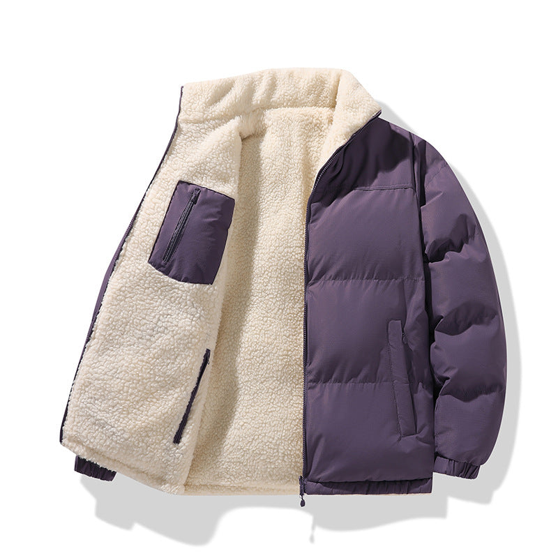 Men's Reversible Puffer Jacket Stand Collar
