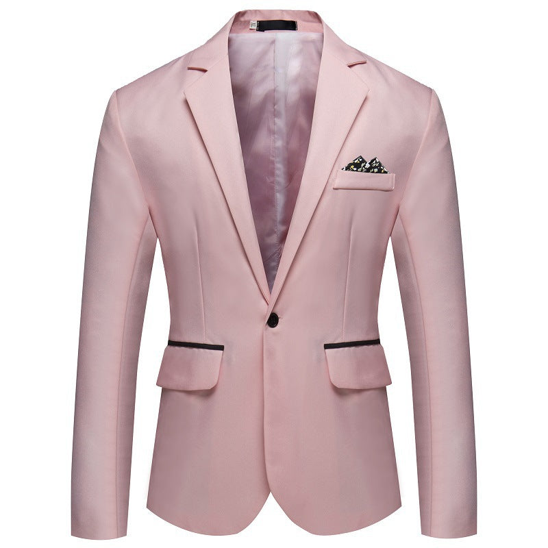 Men's Slim Fit Blazer Notch Lapel Single Button