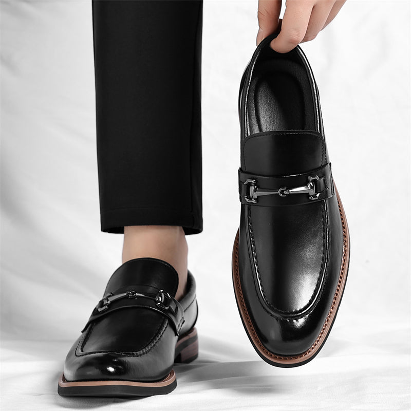 Loafer Italian Leather Metal Bit Cushioned Insole Rubber Sole
