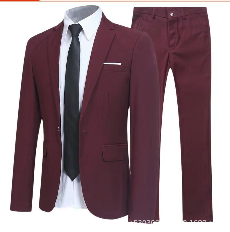 Men's Business Suit Set Notch Lapel Two Piece