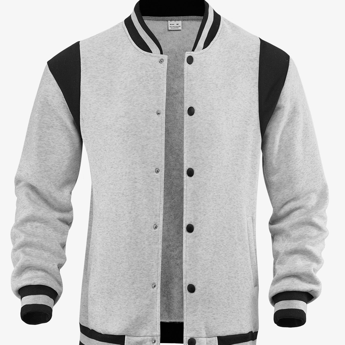 Men's Fleece Lined Bomber Jacket Stand Collar