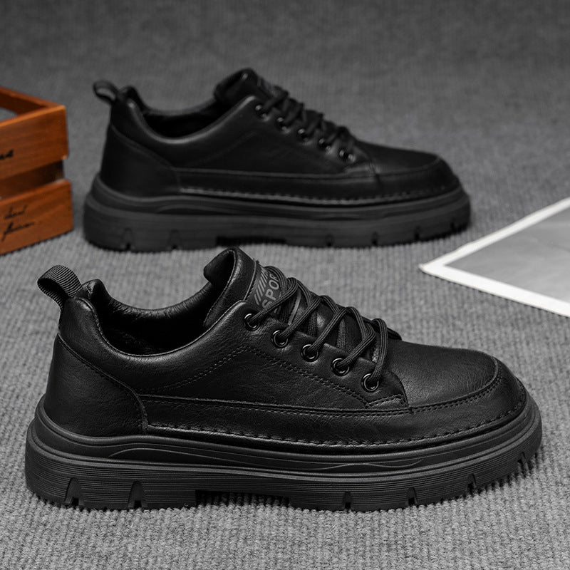 Men's Leather Shoes Chunky Sole Lace Up