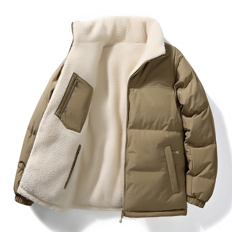 Men's Reversible Puffer Jacket Stand Collar