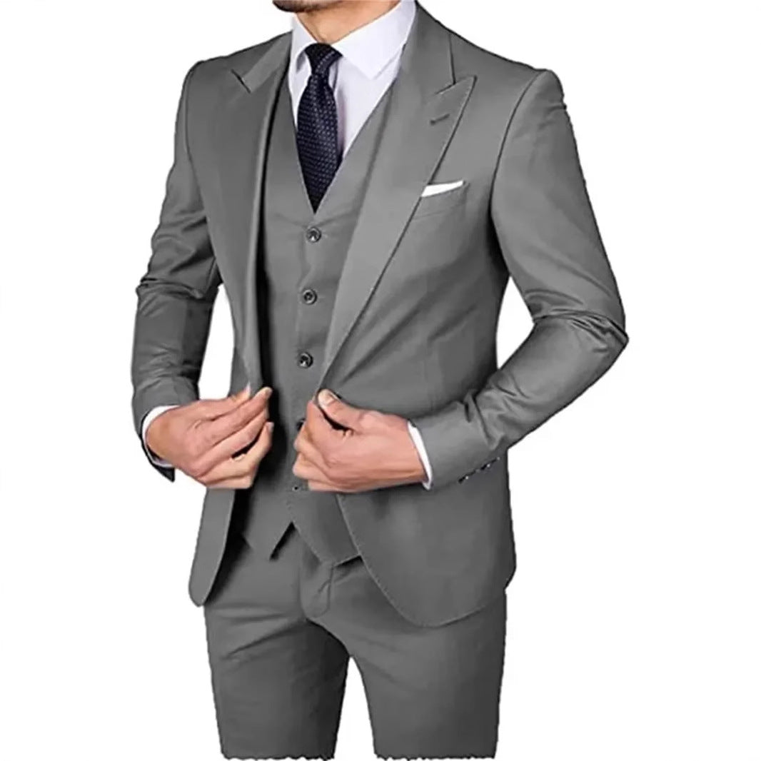 Men's Three Piece Suit Set Notch Lapel