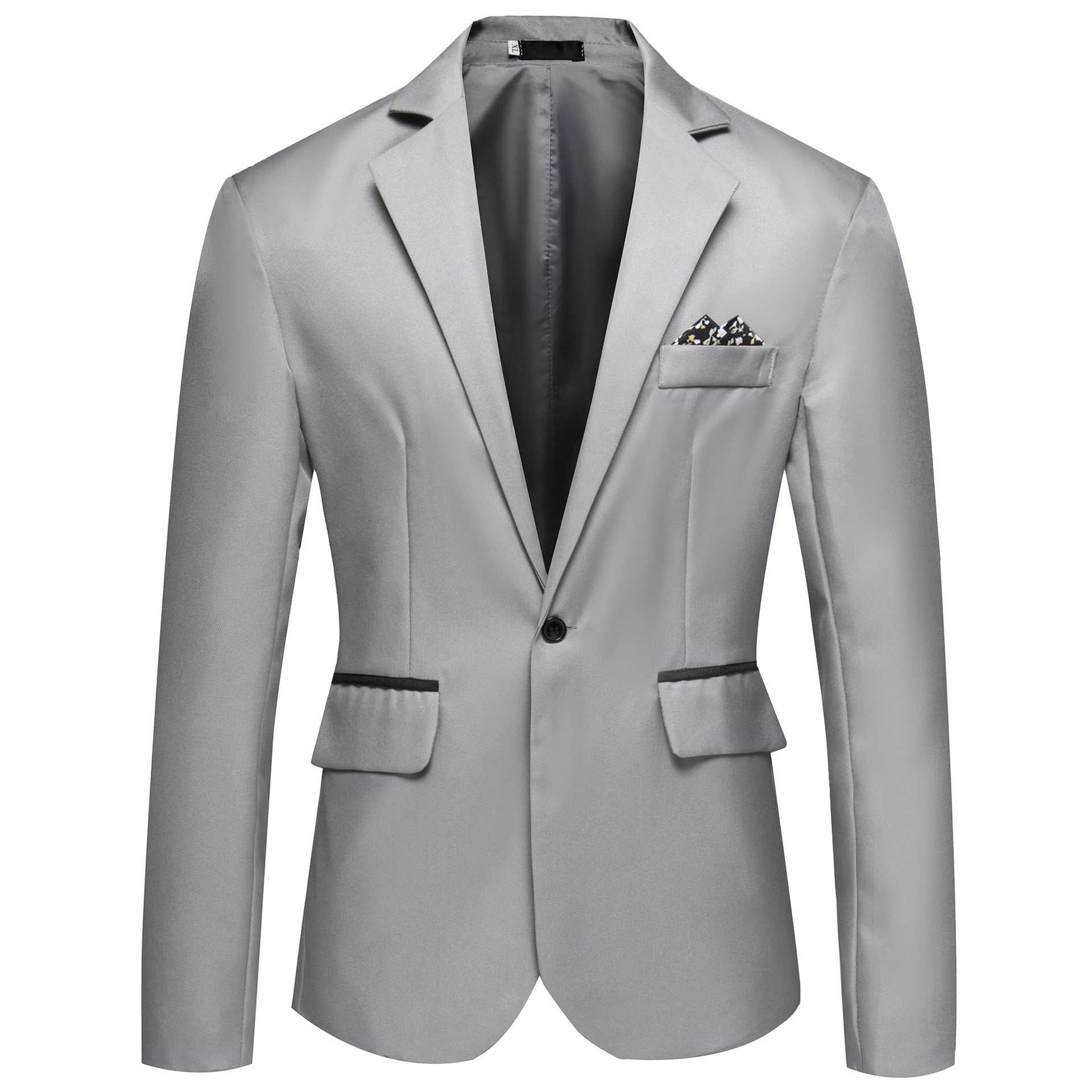 Men's Slim Fit Blazer Notch Lapel Single Button