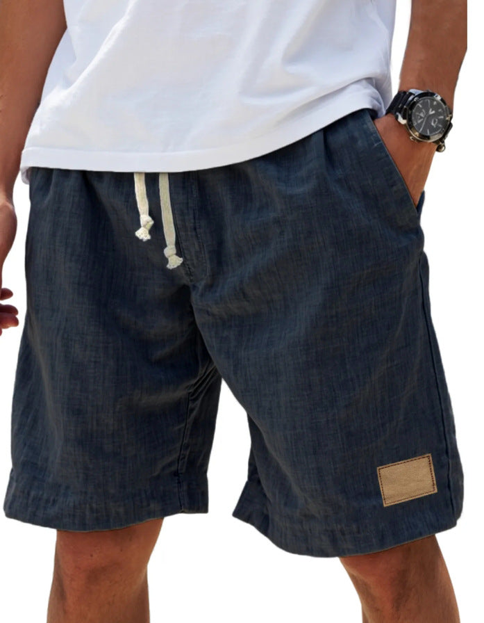 Shorts Cotton Blend Relaxed Fit Drawstring Waist