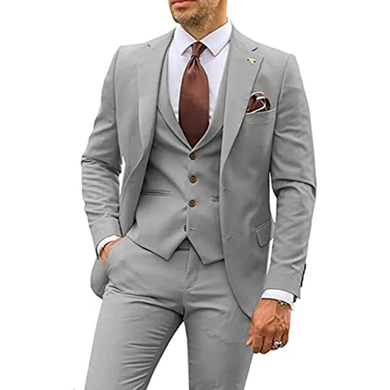 Men's Three Piece Suit Set Notch Lapel Wedding