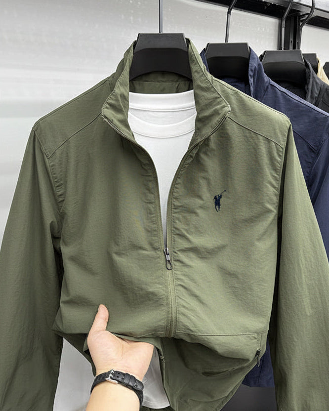 Men's Windproof Jacket Stand Collar Half Zip