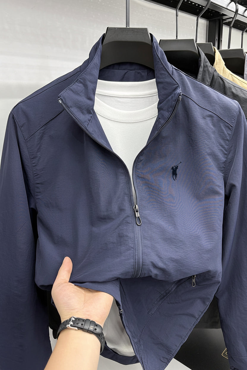Men's Windproof Jacket Stand Collar Half Zip