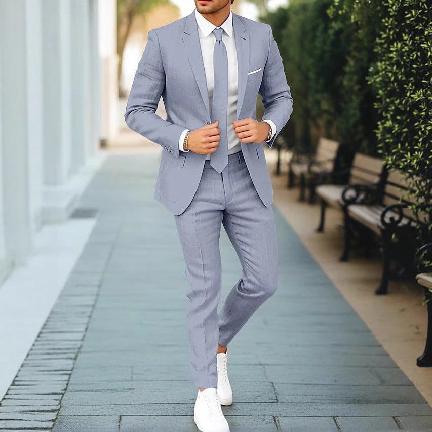 Men's Linen Suit Slim Fit Summer Tailored