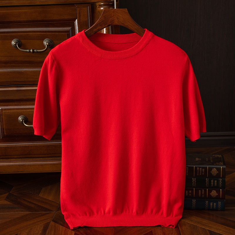 T Shirt Merino Wool Knit Relaxed Fit Breathable