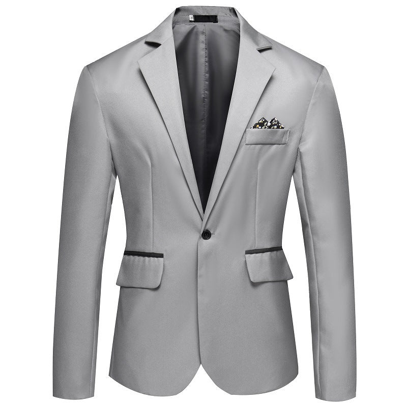 Men's Slim Fit Blazer Notch Lapel Single Button