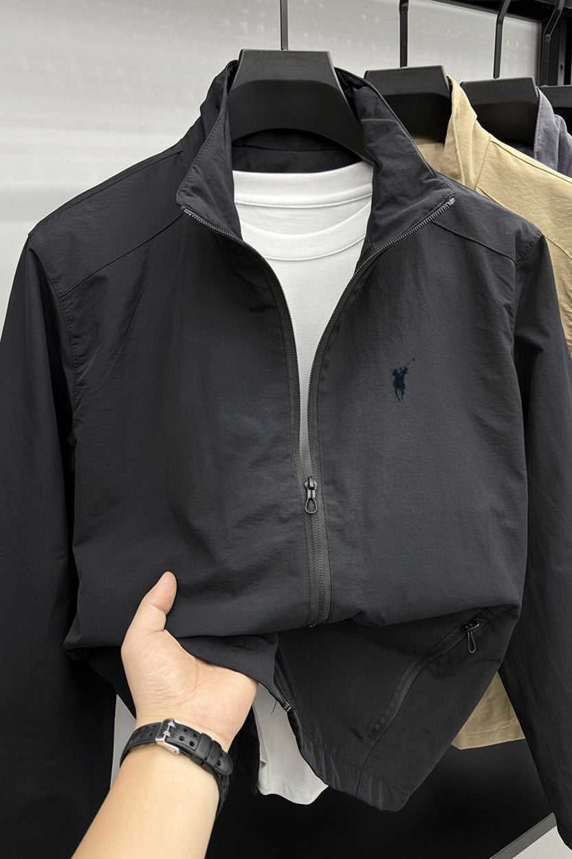 Men's Windproof Jacket Stand Collar Half Zip