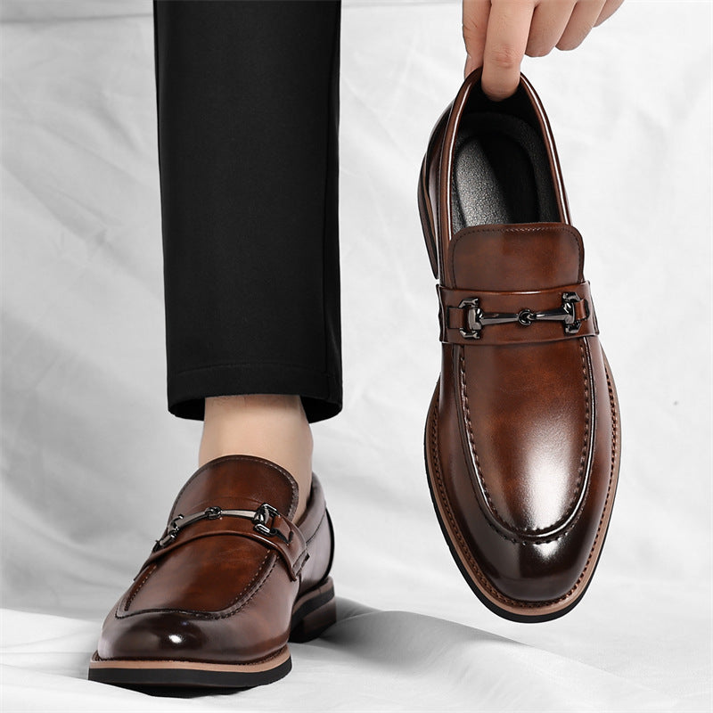 Loafer Italian Leather Metal Bit Cushioned Insole Rubber Sole