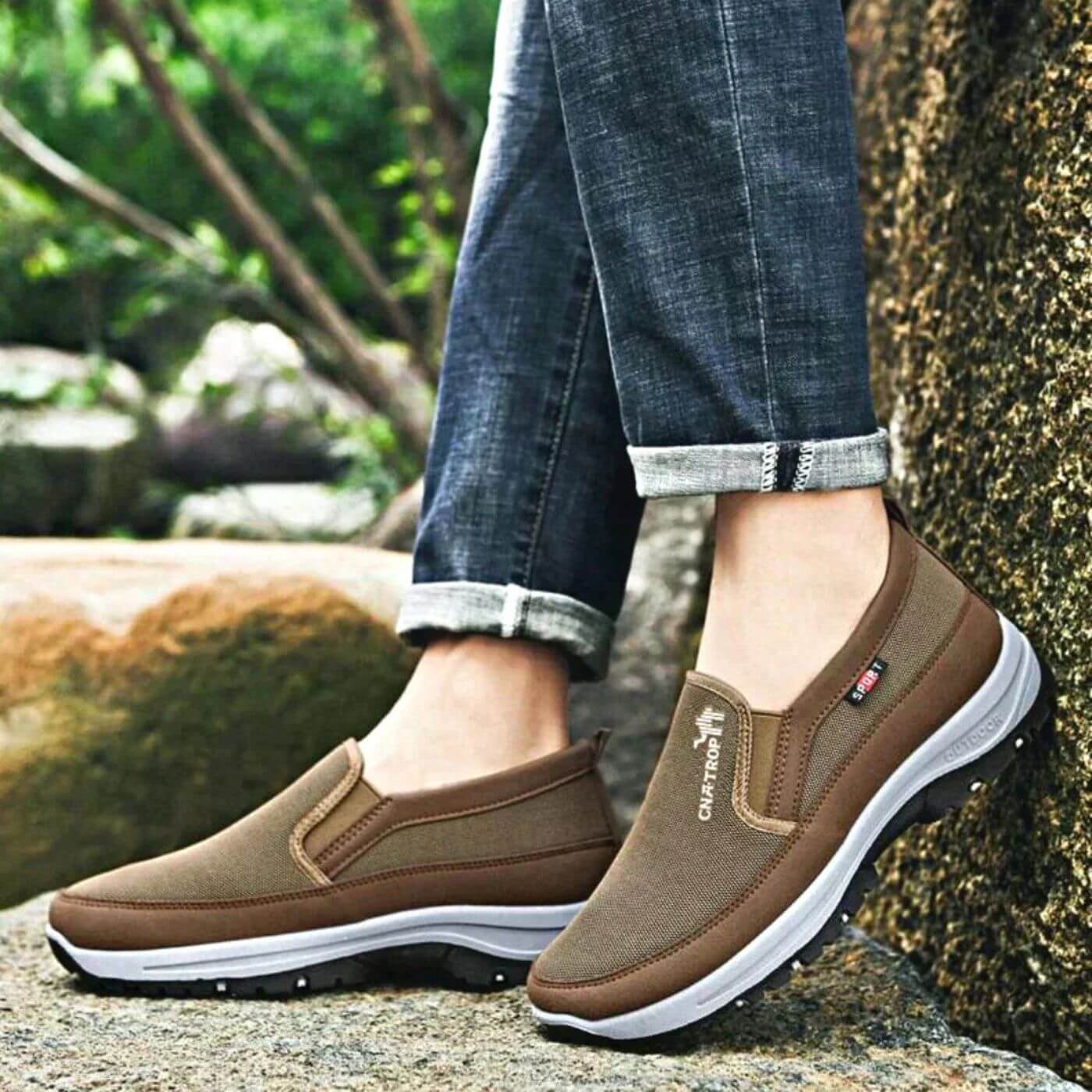 Men's Orthopedic Slip On Shoes Cushioned Sole Ergonomic Insole Casual