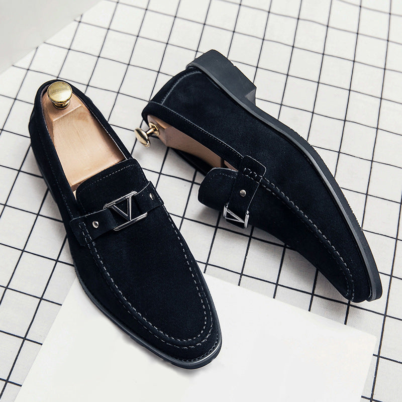 Suede Bit Loafers Upper Metal Bit Detail Slip On Smart Casual