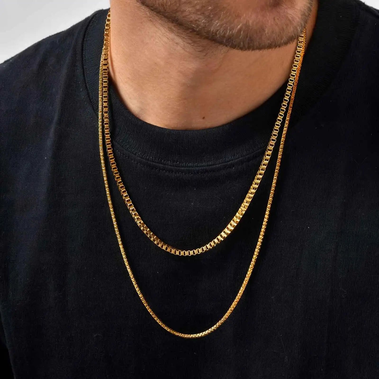 Necklace Stainless Steel Square Box Chain