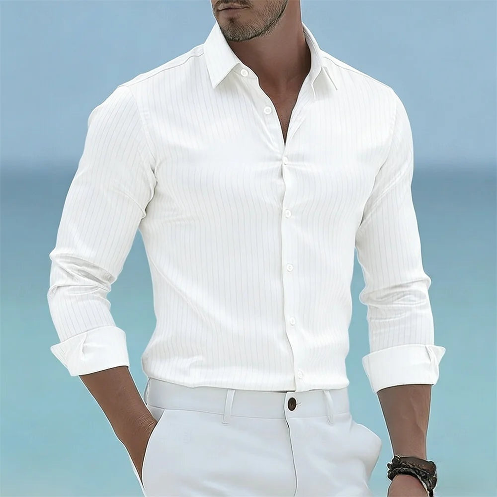 Shirt Poplin Striped Slim Fit