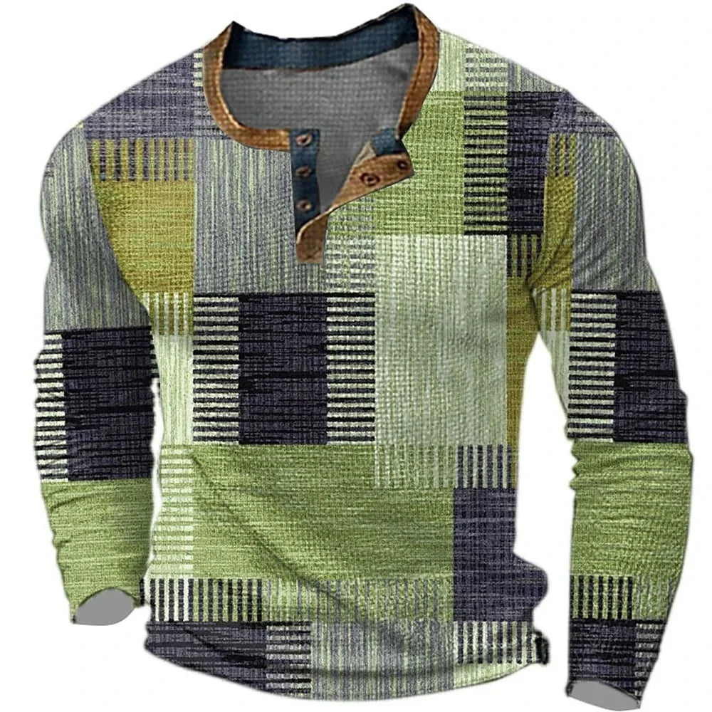Rowan | Men's Patchwork Long-Sleeve Casual Shirt