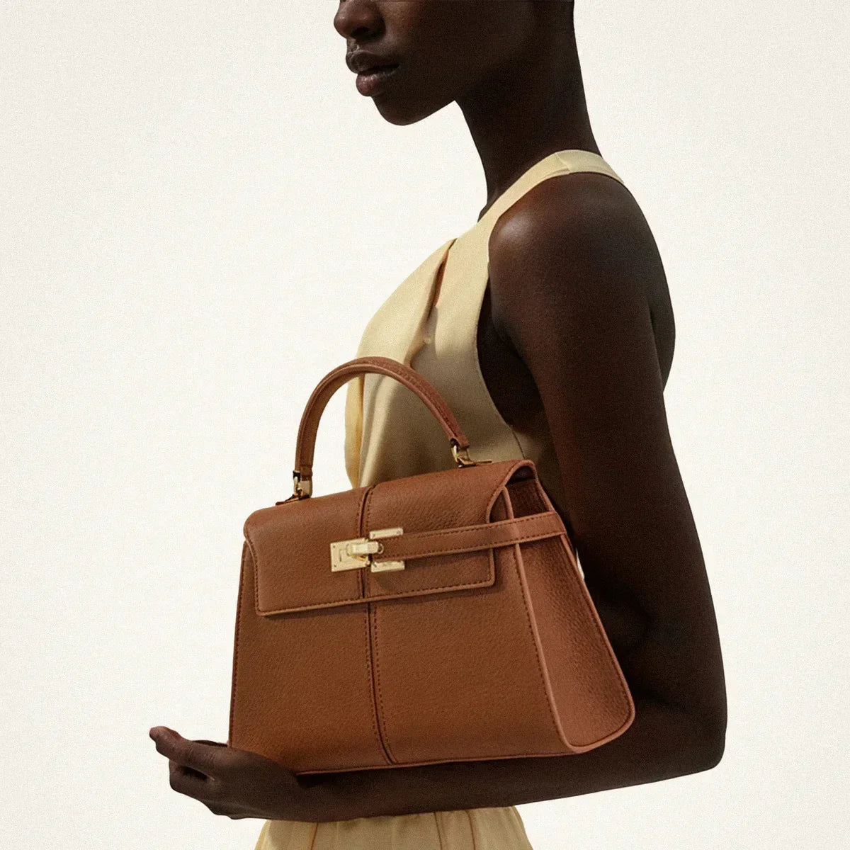 Women’s Crossbody Handbag with Gold-Tone Hardware