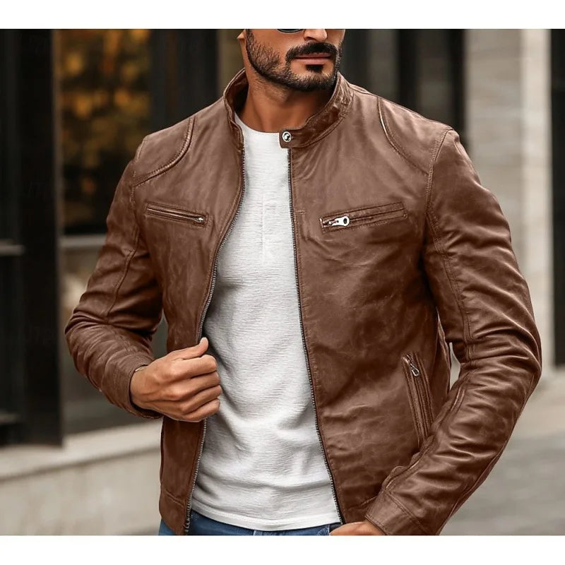 Jacket Leather Rider Structured Fit