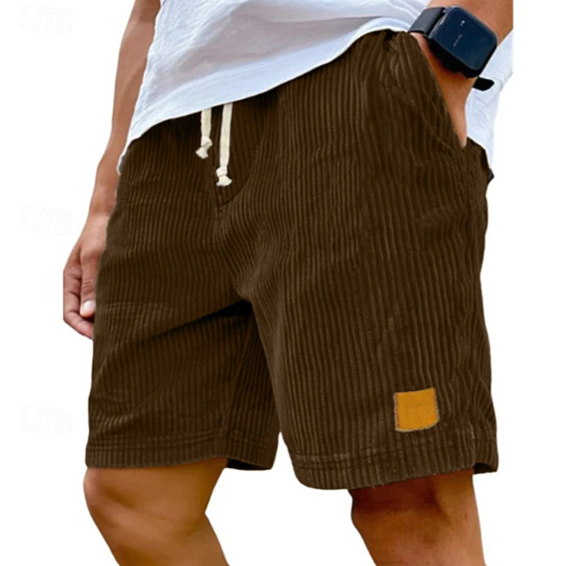 Men's Corduroy Shorts Drawstring Waist Casual Wear