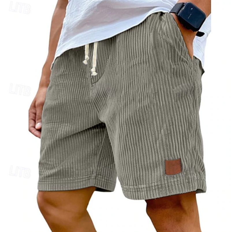 Men's Corduroy Shorts Drawstring Waist Casual Wear