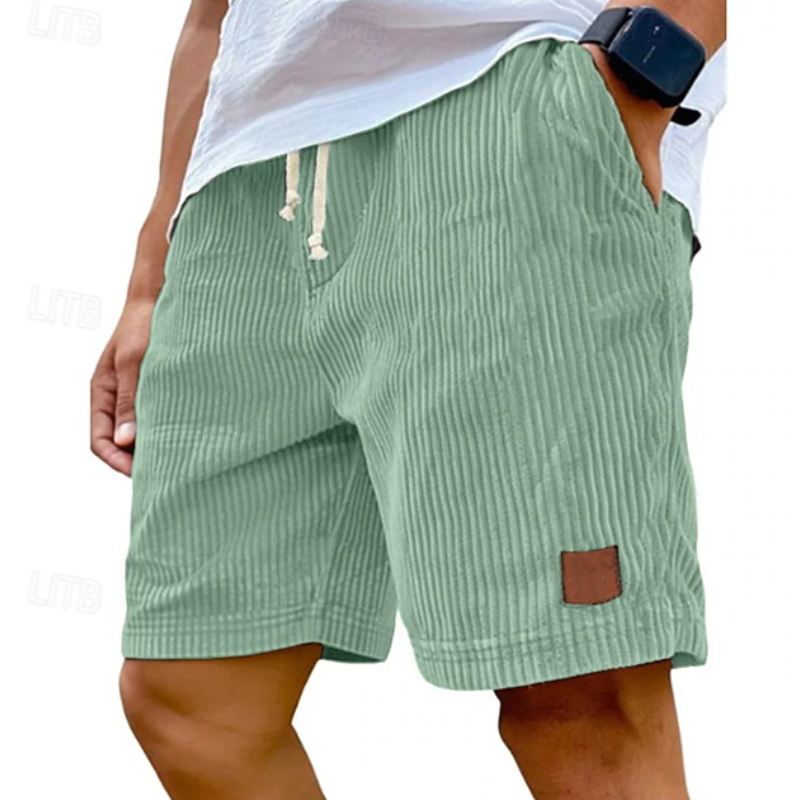 Men's Corduroy Shorts Drawstring Waist Casual Wear