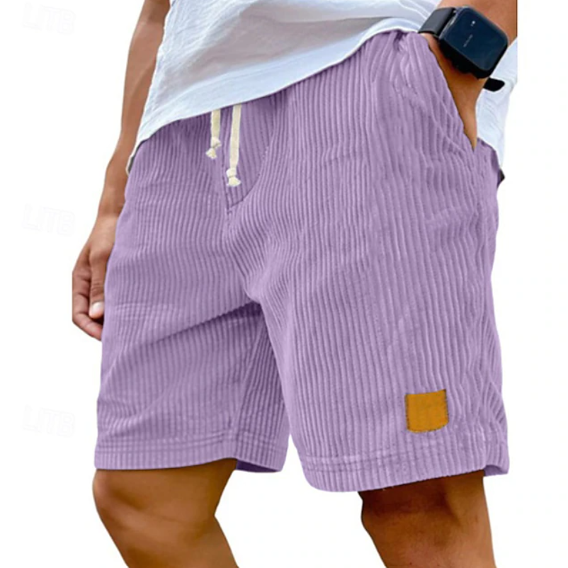 Men's Corduroy Shorts Drawstring Waist Casual Wear