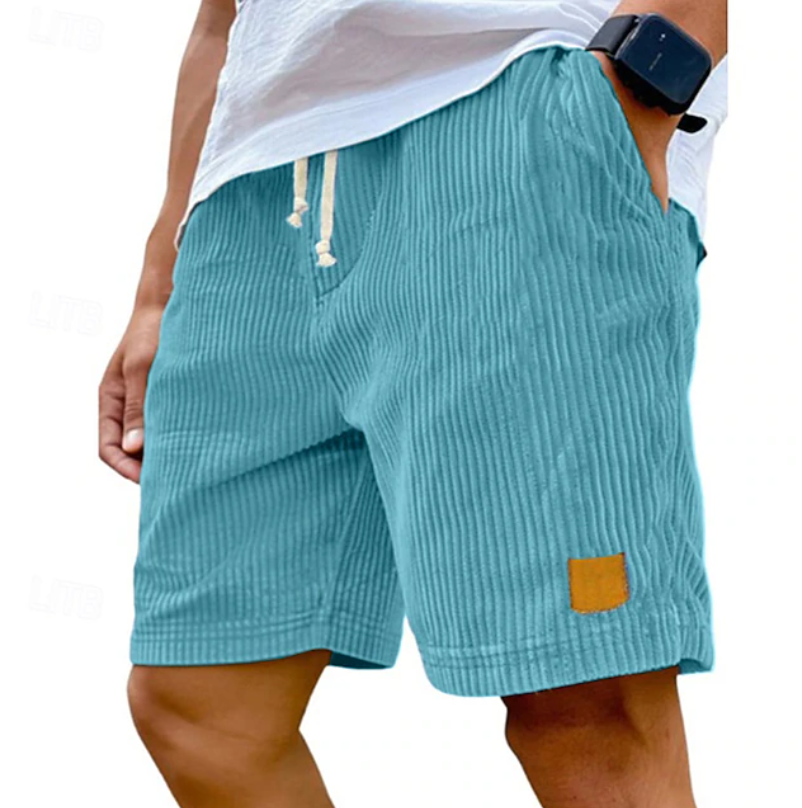 Men's Corduroy Shorts Drawstring Waist Casual Wear