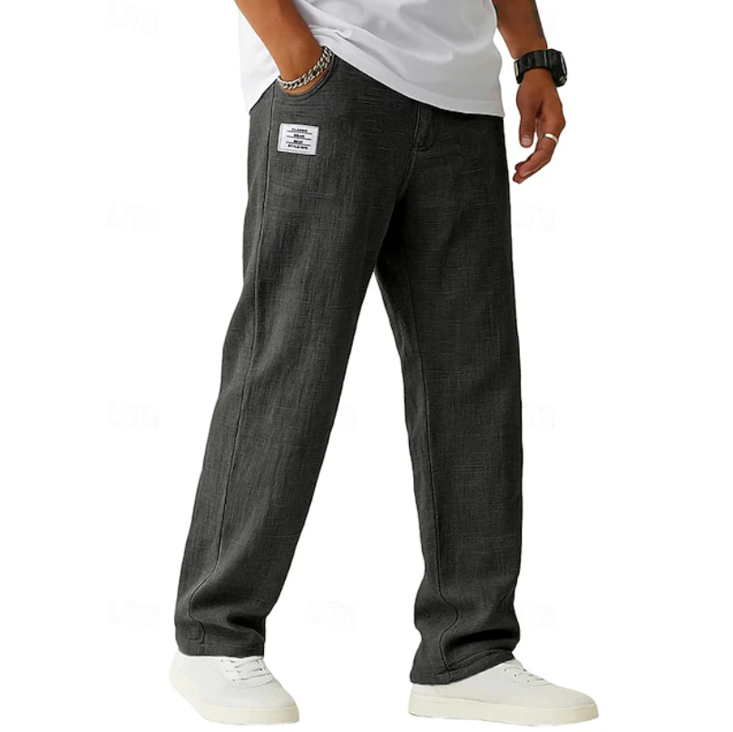 Men's Relaxed Straight-Leg Casual Trousers original product view 4