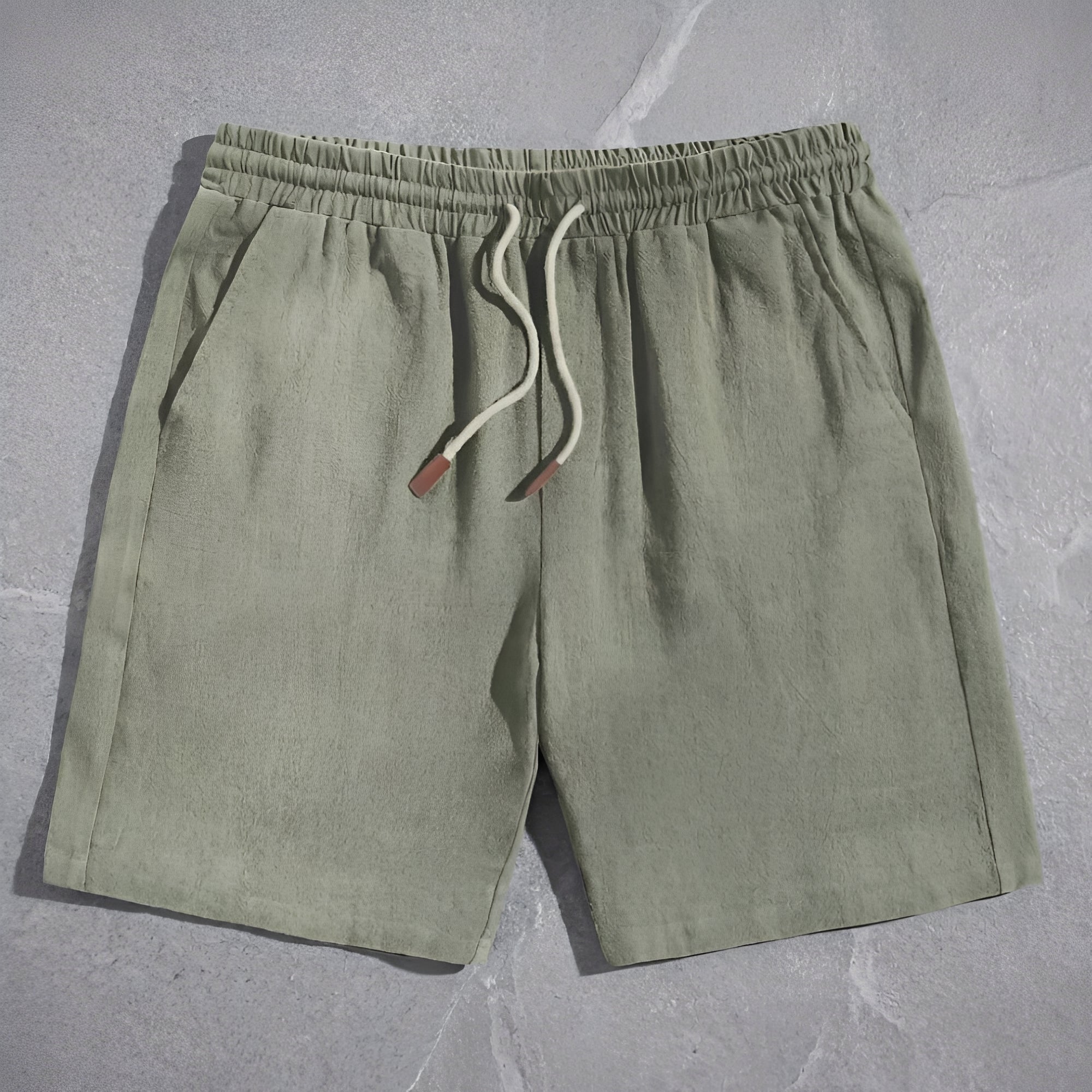 Men's Shorts Cotton Drawstring Elastic Waistband