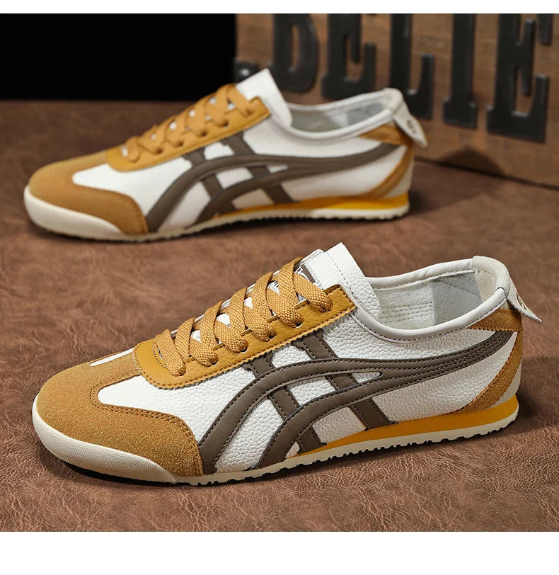 Men's Retro Sneakers Suede Fabric Low Top Lightweight Sole