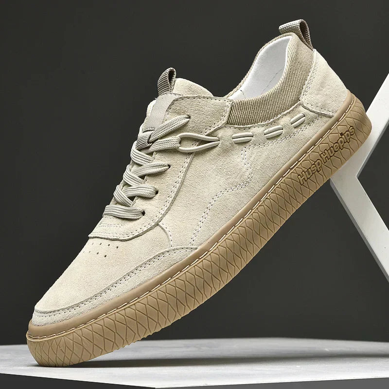 Men's Casual Sneakers Suede Fabric Lace Up Gum Sole