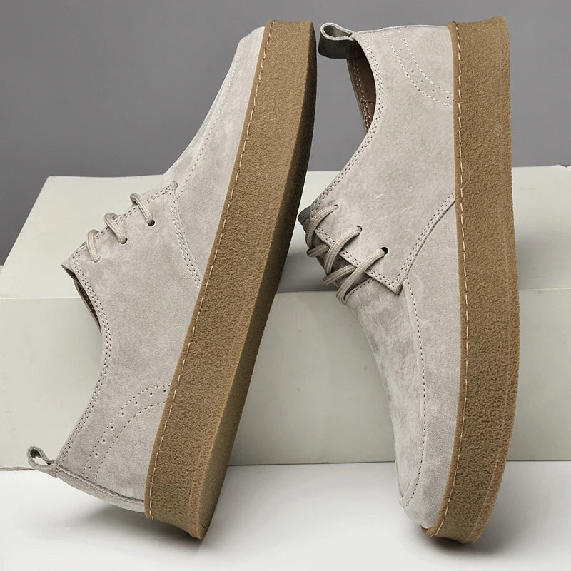 Men's Lace Up Shoes Suede Fabric Crepe Sole Lightweight Fit