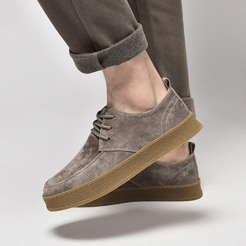 Men's Lace Up Shoes Suede Fabric Crepe Sole Lightweight Fit