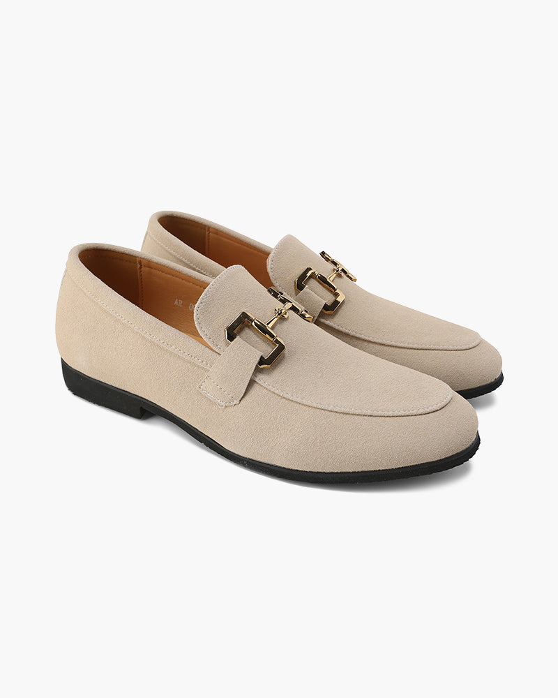 Loafer Calf Suede Slip On Metal Bit Detail
