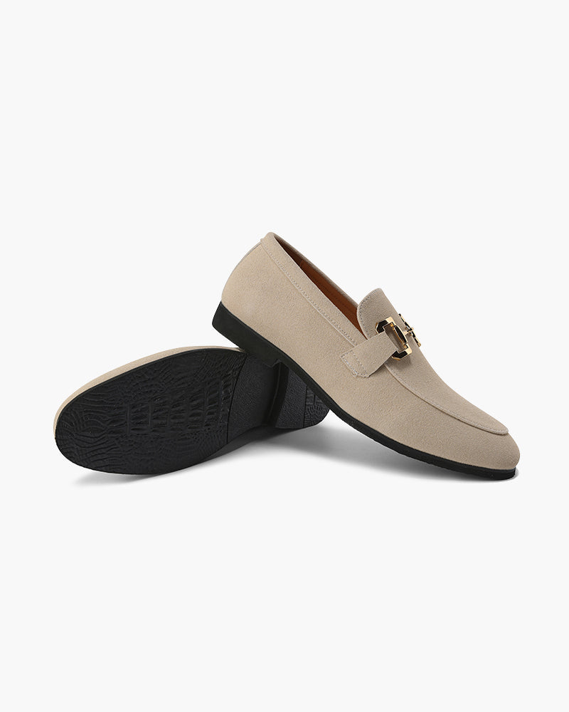 Loafer Calf Suede Slip On Metal Bit Detail