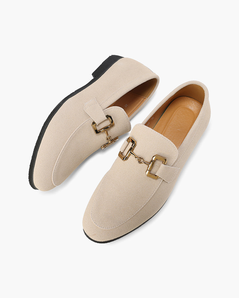 Loafer Calf Suede Slip On Metal Bit Detail