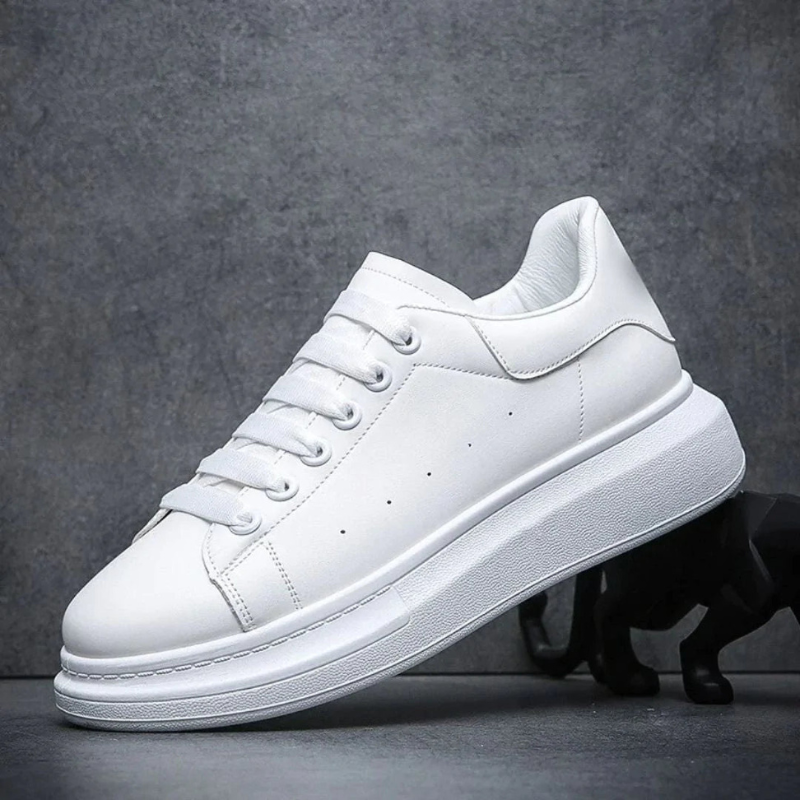 Men's Sneaker Leather Low Top Lace Up White