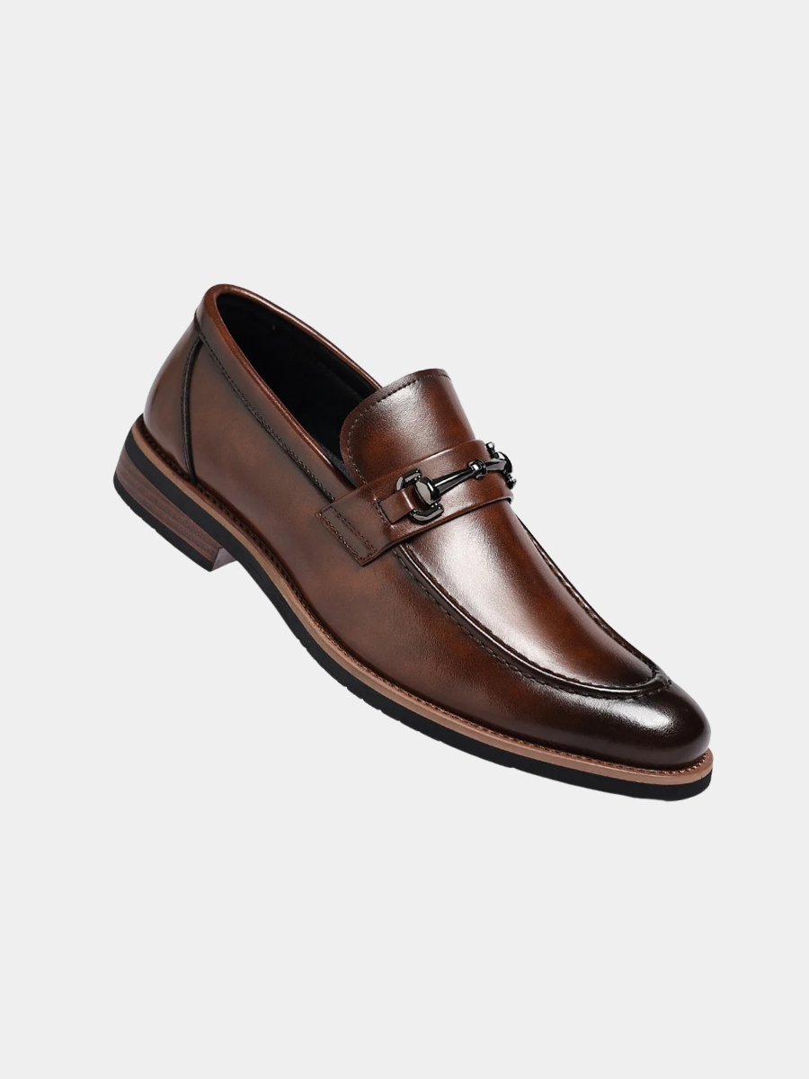 Loafer Italian Leather Metal Bit Cushioned Insole Rubber Sole