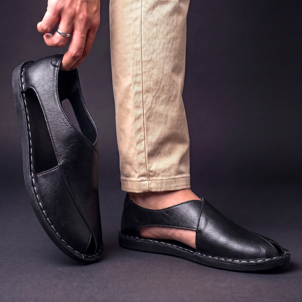 Men's Open-Toe Slip-On Casual Sandals original source photo 2