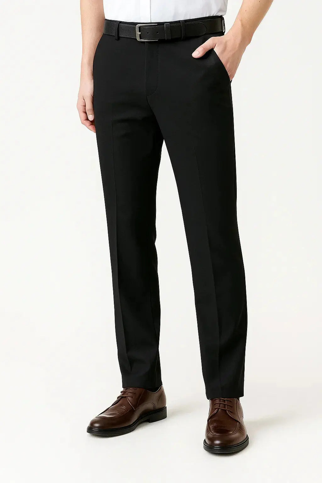 Trousers Slim Fit Flat Front Pressed Crease