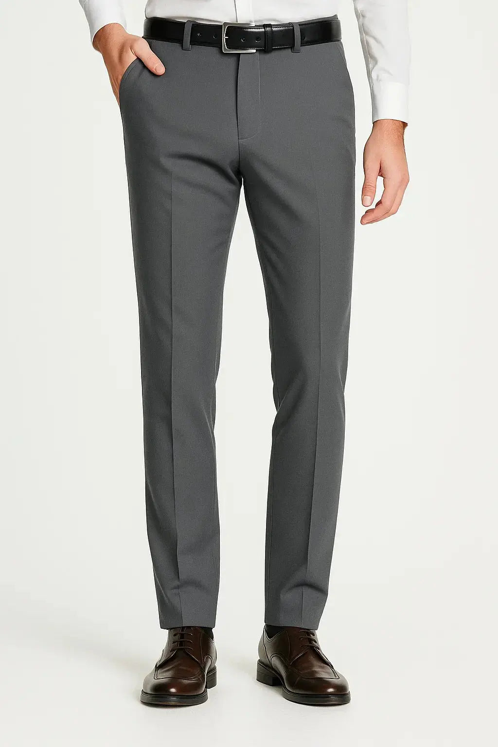 Trousers Slim Fit Flat Front Pressed Crease
